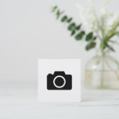 Moderne Minimaal Camera Fotograaf Vierkante Visitekaartje (Staand voorkant)