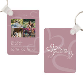 Moderne Minimaal Chic Muziekspeler Foto Galentines Sleutelhanger
