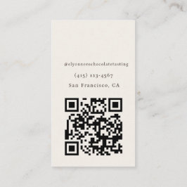 Moderne Minimaal Chocolate Proeverij Qr Code Visitekaartje