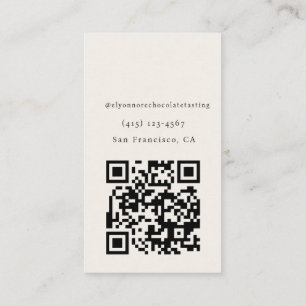 Moderne Minimaal Chocolate Proeverij Qr Code Visitekaartje