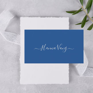 Moderne Minimaal Eenvoudig Chic Elegante Blauwe Visitekaartje