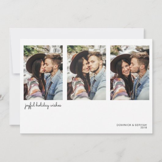Moderne Minimaal Eenvoudige Vakantie Foto Feestdagenkaart (Voorkant)