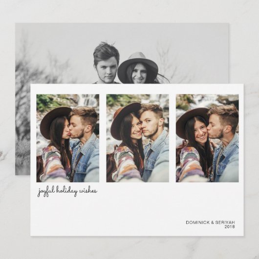 Moderne Minimaal Eenvoudige Vakantie Foto Feestdagenkaart (Voorkant / Achterkant)