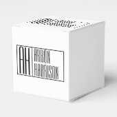 Moderne Minimaal Eerste Letters & Naam Logo Bedankdoosjes (Voorkant Zijde)