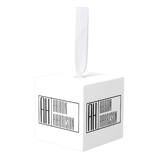 Moderne Minimaal Eerste Letters & Naam Logo Decoratie (Voorkant hoekig)