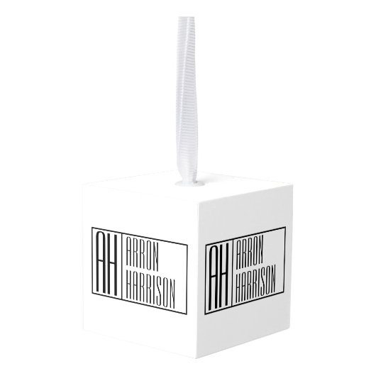 Moderne Minimaal Eerste Letters & Naam Logo Decoratie (Achter hoekig)