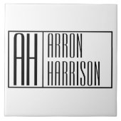 Moderne Minimaal Eerste Letters & Naam Logo Tegeltje (Voorkant)