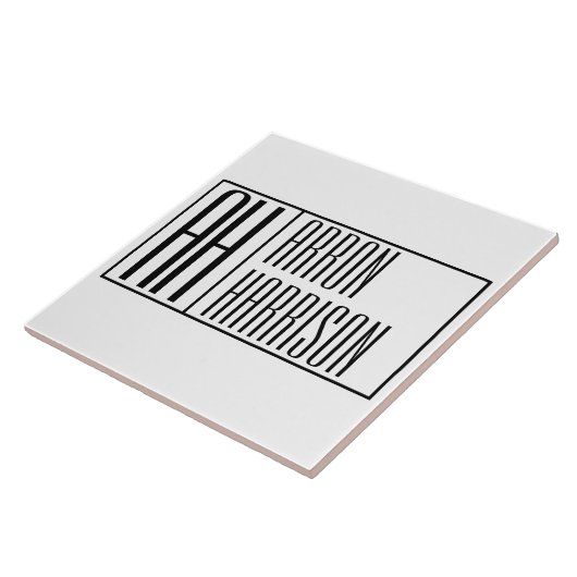 Moderne Minimaal Eerste Letters & Naam Logo Tegeltje (Zijkant)