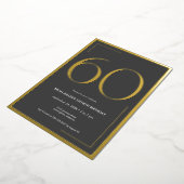 Moderne minimaal elegante 60e verjaardag folie uitnodiging (Gedraaid)