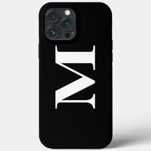 Moderne Minimaal Elegante Aangepaste Zwarte Witte iPhone 13 Pro Max Hoesje
