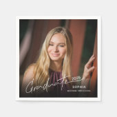 Moderne minimaal elegante Afstuderen scriptfoto Servet (Voorkant)