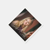 Moderne minimaal elegante Afstuderen scriptfoto Servet (Hoek)