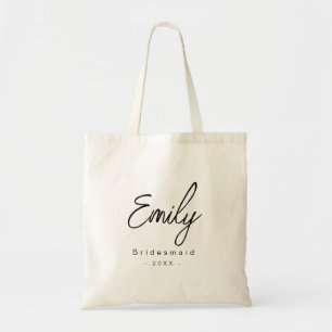 Moderne minimaal elegante chique bruidsmeisje Canv Tote Bag