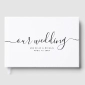 Moderne minimaal elegante chique handgeschreven br gastenboek (Voorkant)