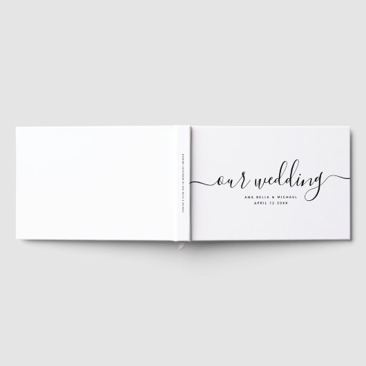 Moderne minimaal elegante chique handgeschreven br gastenboek (Volledig)