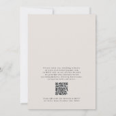Moderne Minimaal Elegante Fotoboog QR-code Huwelij Kaart (Achterkant)