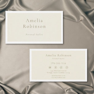 Moderne Minimaal Elegante Ivoor Crème Professionee Visitekaartje