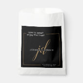 Moderne minimaal elegante script monogram bruiloft bedankzakje (Voorkant)