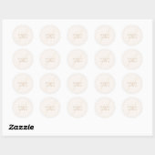 Moderne minimaal elegante script monogram bruiloft ronde sticker (Vel)