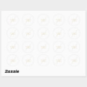 Moderne minimaal elegante script monogram bruiloft ronde sticker (Vel)