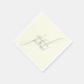 Moderne minimaal elegante script monogram bruiloft servet (Hoek)