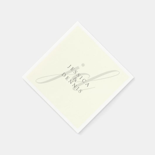 Moderne minimaal elegante script monogram bruiloft servet (Hoek)