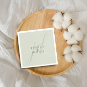 Moderne minimaal elegante script monogram bruiloft servet