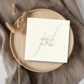 Moderne minimaal elegante script monogram bruiloft servet