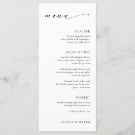 Moderne Minimaal Elegante Trouw Menu