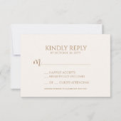 Moderne minimaal elegante typografie script bruilo RSVP kaartje (Achterkant)