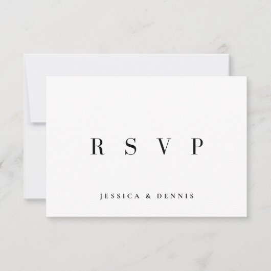 Moderne minimaal elegante typografie script bruilo RSVP kaartje (Voorkant)
