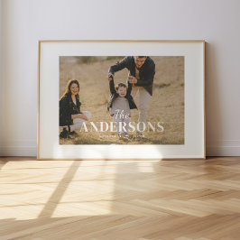Moderne Minimaal Foto Aangepaste Familienaam Poster