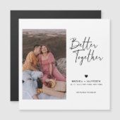 Moderne Minimaal Foto Bruiloft Save The Date Magne (Voorkant / Achterkant)