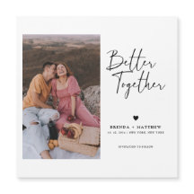 Moderne Minimaal Foto Bruiloft Save The Date Magne