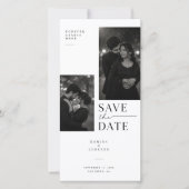 Moderne Minimaal Foto Collage Bewaar De Datum Save The Date (Voorkant)