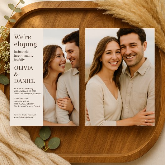 Moderne Minimaal Foto Elopement  Kaart