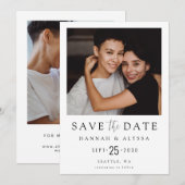 Moderne Minimaal Foto LGBTQ Trouwkaart Datum Bespa Save The Date (Voorkant / Achterkant)