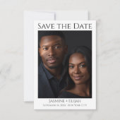 Moderne Minimaal Foto QR-code Zwart Wit Save The Date (Voorkant)