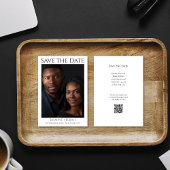 Moderne Minimaal Foto QR-code Zwart Wit Save The Date