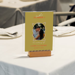 Moderne Minimaal Foto Tafelnummerkaart Kaart