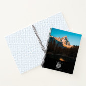 Moderne Minimaal Fotograaf QR-code Social Media Notitieboek (Binnen)