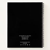 Moderne Minimaal Fotograaf QR-code Social Media Notitieboek (Achterkant)