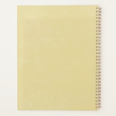 Moderne minimaal gele Waterverf tulp monogram Planner (Achterkant)