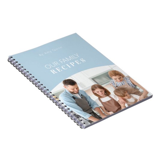 Moderne Minimaal Gepersonaliseerde Foto met Witte  Notitieboek (Rechterzijde)