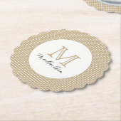 Moderne Minimaal Goud Elegant Monogram Kartonnen Onderzetters (Gekanteld)