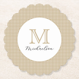Moderne Minimaal Goud Elegant Monogram Kartonnen Onderzetters