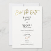 Moderne Minimaal Goud Folie Volledige Foto Save th Kaart (Voorkant)