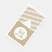 Moderne Minimaal Goud Strepen Monogram Servet (Hoek)