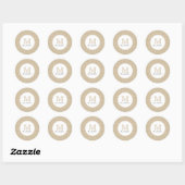 Moderne Minimaal Gouden Elegante Monogram Ronde Sticker (Vel)