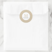 Moderne Minimaal Gouden Elegante Monogram Ronde Sticker (Tas)